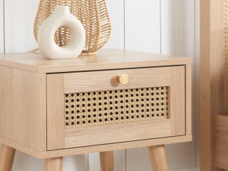 Croxley 1 Drawer Rattan Bedside Birlea