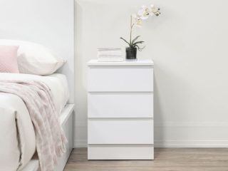 Malm 3 deals drawer bedside cabinet